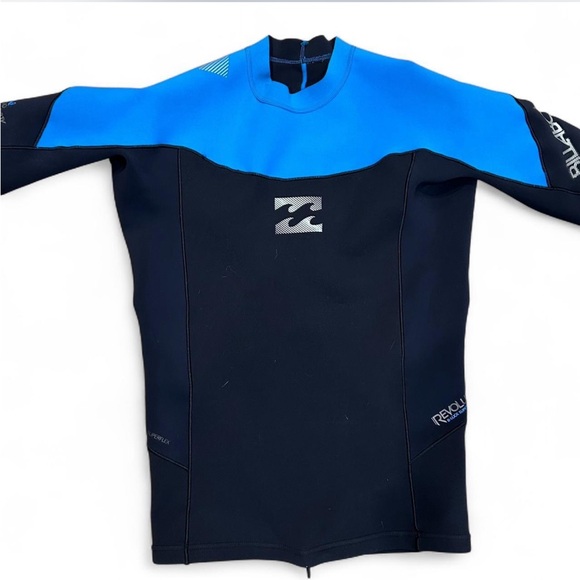 Black and blue Billabong short sleeve wetsuit top size large #surfing - Picture 1 of 6